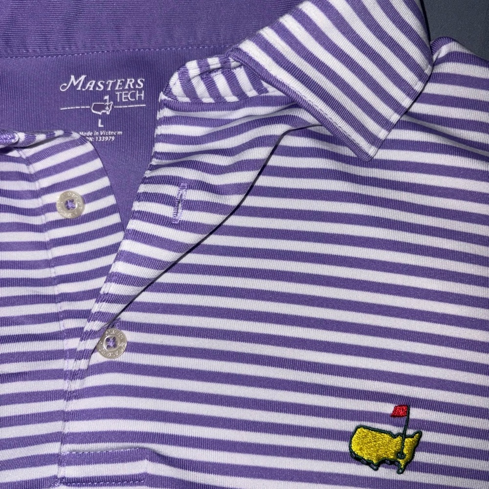 Masters Polo (L) Purple Stripes